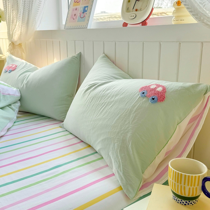 91家纺网 家纺一手货源 找家纺 上尚居 2025新款云朵棉卡通毛巾绣四件套 多彩乐园