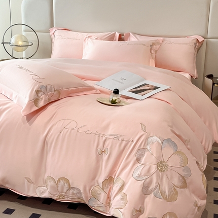 91家纺网 家纺一手货源 找家纺 （总）金牛座家纺 2025新款重工刺绣亲肤棉四件套-赫本系列