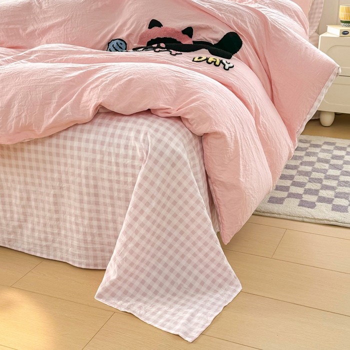 91家纺网 家纺一手货源 找家纺 上尚居 2025新款云朵棉卡通毛巾绣四件套 俏皮猫