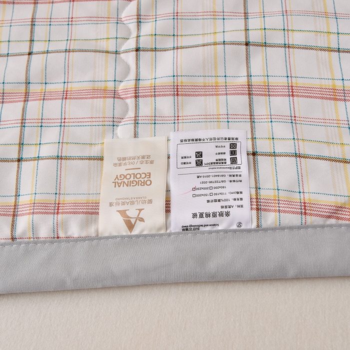 91家纺网 家纺一手货源 找家纺 艾兜坊  2025新款亲肤原棉夏被 1米白粉格