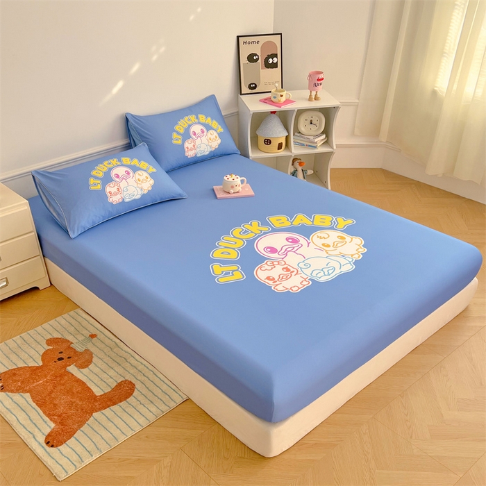 91家纺网 家纺一手货源 找家纺 梦舒羽 2025新款正版全棉床笠卡通床笠罩全包席梦思床垫保护罩 五彩缤纷