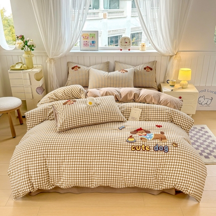 91家纺网 家纺一手货源 找家纺 （总）上尚居 2025新款云朵棉卡通毛巾绣四件套