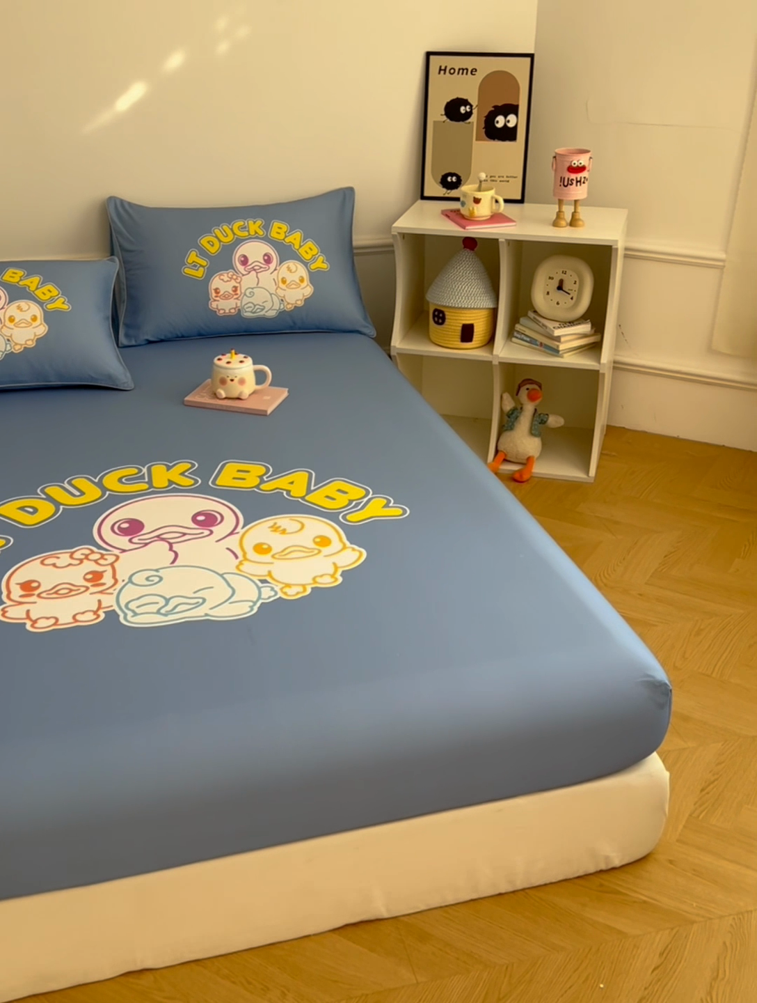 91家纺网 家纺一手货源 找家纺 梦舒羽 2025新款正版全棉床笠卡通床笠罩全包席梦思床垫保护罩 五彩缤纷