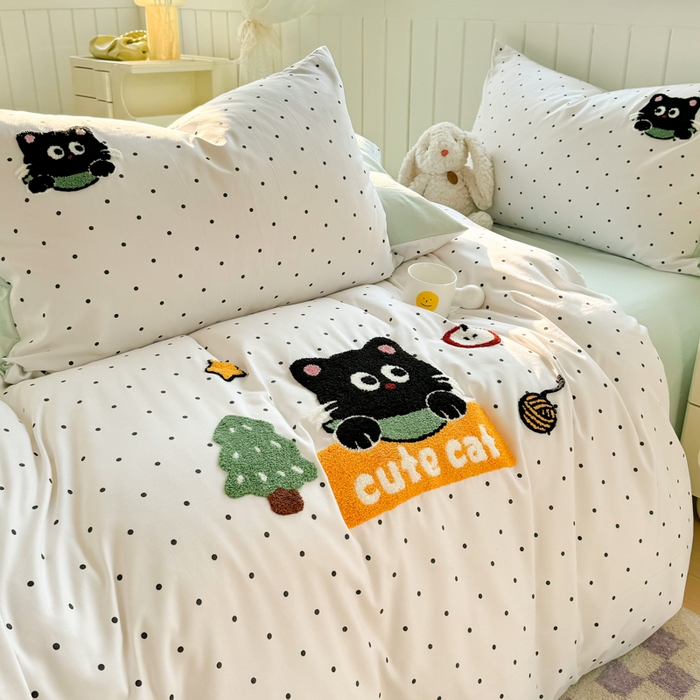 91家纺网 家纺一手货源 找家纺 （总）上尚居 2025新款云朵棉卡通毛巾绣四件套