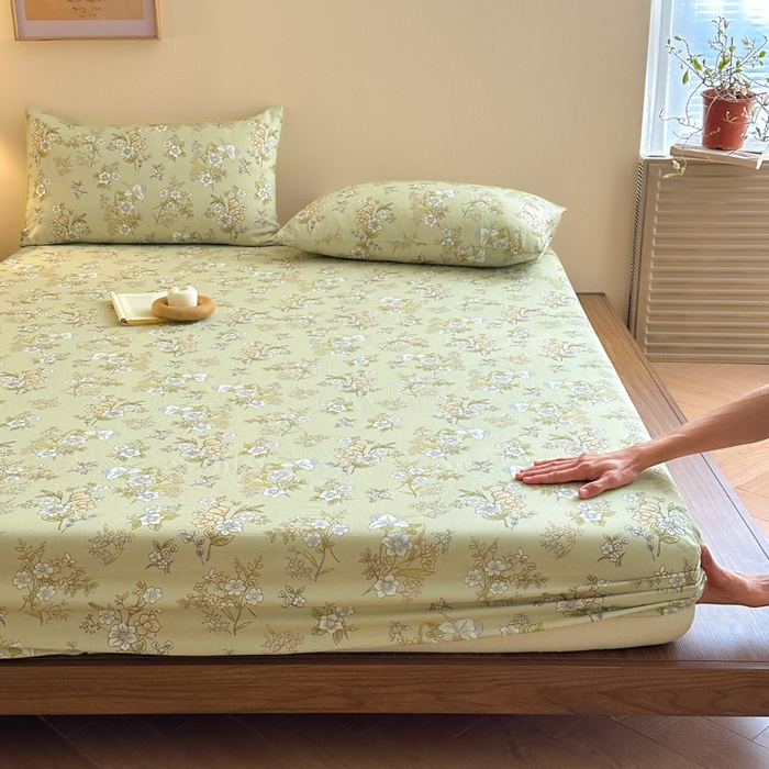 91家纺网 家纺一手货源 找家纺 寻米 2025新款A类全棉双层纱印花单床笠 乐枝