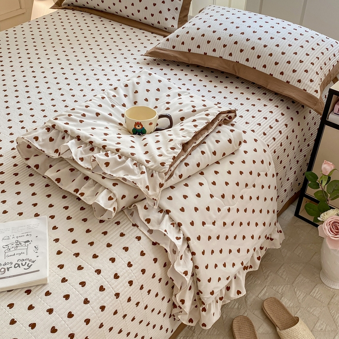 91家纺网 家纺一手货源 找家纺 尊妙被业 2025新款针织棉花边夏被春秋被 艾意