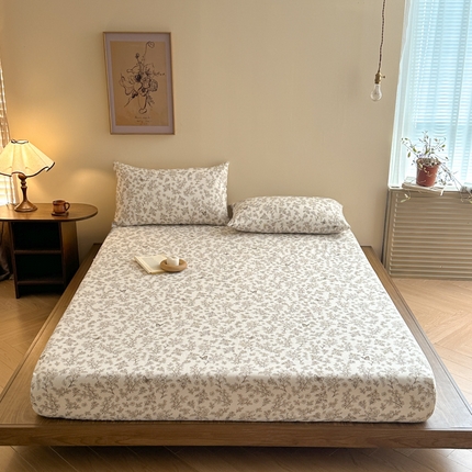 91家纺网 家纺一手货源 找家纺 寻米 2025新款A类全棉双层纱印花单床笠 莫奈庄园