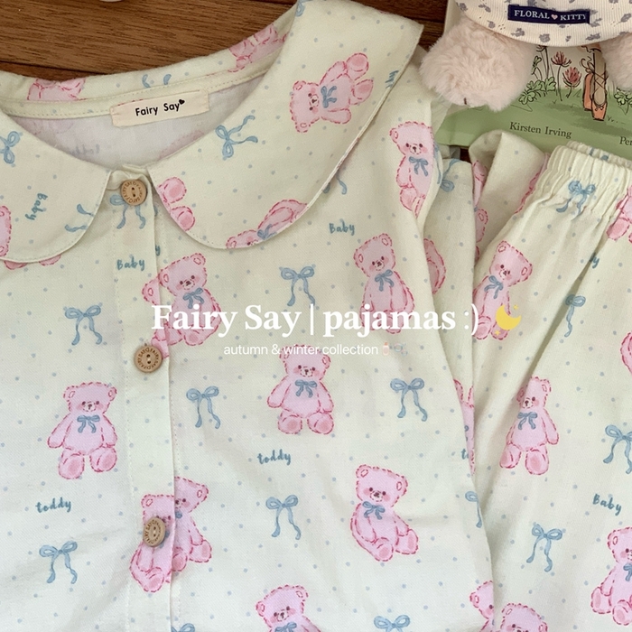 91家纺网 家纺一手货源 找家纺 （总）妍景家居生活馆 蝴蝶结小熊磨毛套装家居服