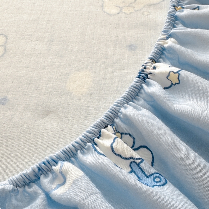 91家纺网 家纺一手货源 找家纺 寻米 2025新款A类全棉双层纱印花单床笠 魔法小狗