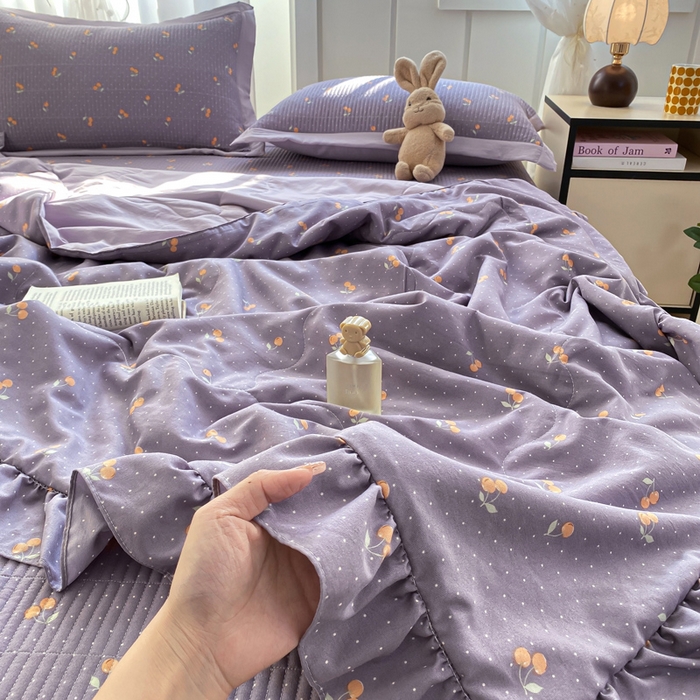 91家纺网 家纺一手货源 找家纺 尊妙被业 2025新款针织棉花边夏被春秋被 喜番