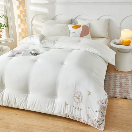 91家纺网 家纺一手货源 找家纺 （总）（买家秀 爆款花色不断货）A类母婴级刺绣大豆被子春秋被秋冬被大豆纤维被子被芯空调被水洗棉大豆被子纯色