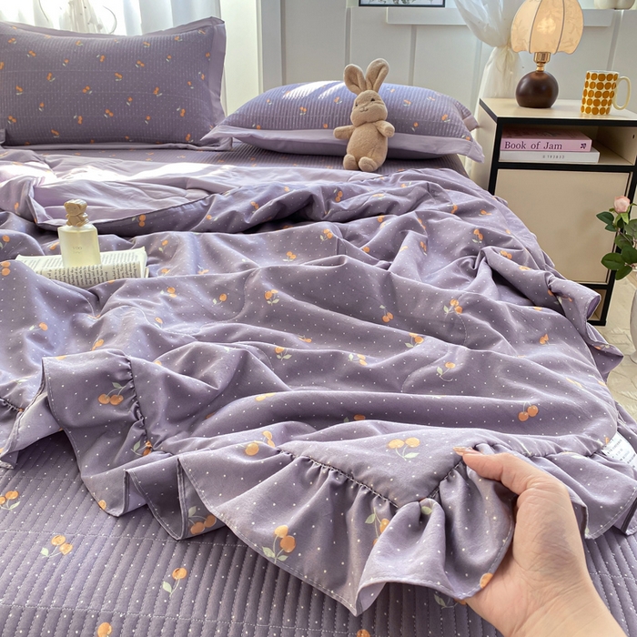 91家纺网 家纺一手货源 找家纺 尊妙被业 2025新款针织棉花边夏被春秋被 喜番