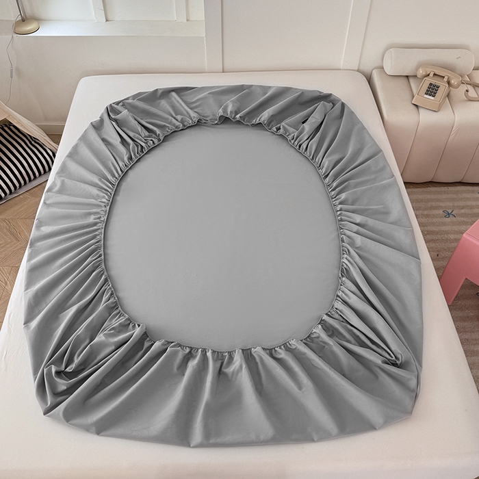 91家纺网 家纺一手货源 找家纺 佰亿莱 2025新款简约舒适全棉单品系列单床笠 浅灰色