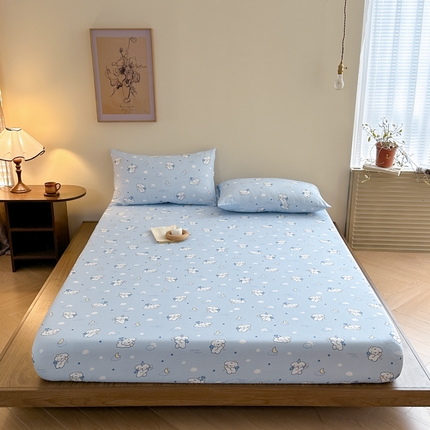 寻米 2025新款A类全棉双层纱印花单床笠 魔法小狗