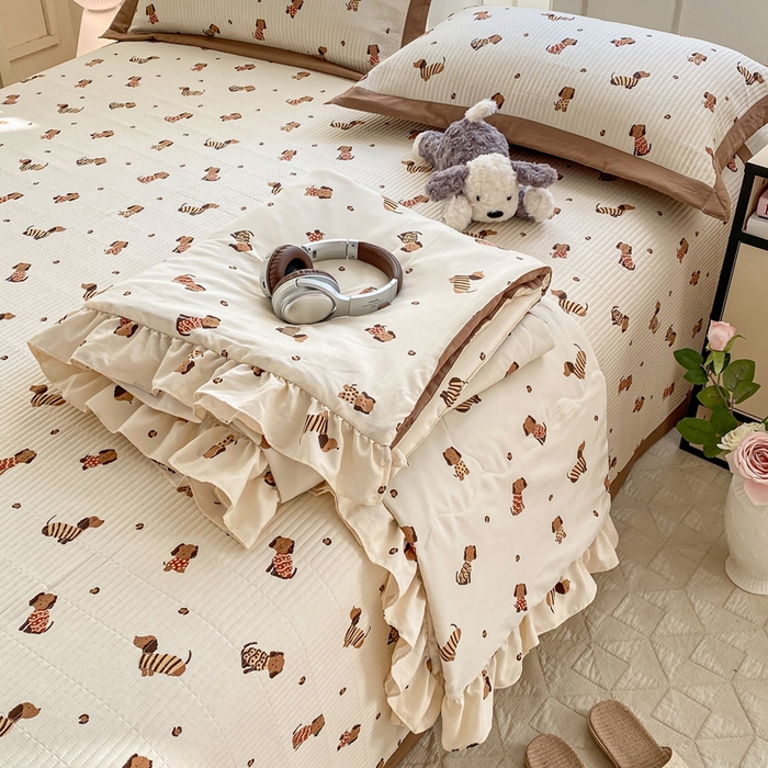 91家纺网 家纺一手货源 找家纺 尊妙被业 2025新款针织棉花边夏被春秋被 安好