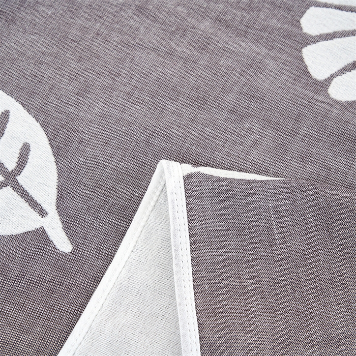 91家纺网 家纺一手货源 找家纺 朴尔家纺-毛巾被 2025新款全棉六层纱布双人枕巾 凉爽树叶灰-双人枕巾