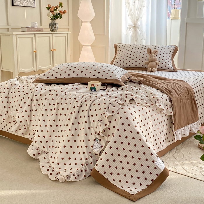 91家纺网 家纺一手货源 找家纺 尊妙被业 2025新款针织棉花边夏被春秋被 艾意