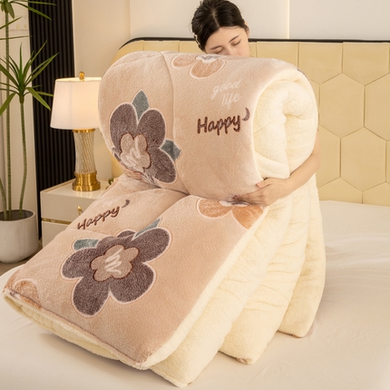 91家纺网 家纺一手货源 找家纺 （总）买家秀 爆款花色不断货）A类母婴级羊羔绒被子被芯牛奶绒被子被芯春秋被秋冬被雪花绒冬被被芯牛奶绒冬被