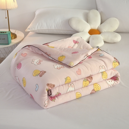 91家纺网 家纺一手货源 找家纺   （自己工厂有网销大热款 网销帮推可合作优惠 长期款不断货）2024新款A类针织棉夏被空调被春秋被冬被 草莓派