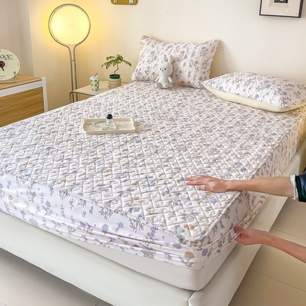 禧缘家纺   2025新款全棉夹棉床笠三件套系列 清新田野