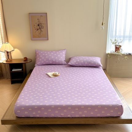 91家纺网 家纺一手货源 找家纺 寻米 2025新款A类全棉双层纱印花单床笠 车厘子