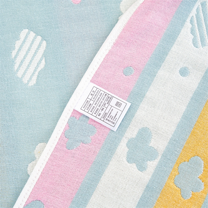 91家纺网 家纺一手货源 找家纺 朴尔家纺-毛巾被 2025新款全棉六层纱布双人枕巾 彩云蓝-双人枕巾