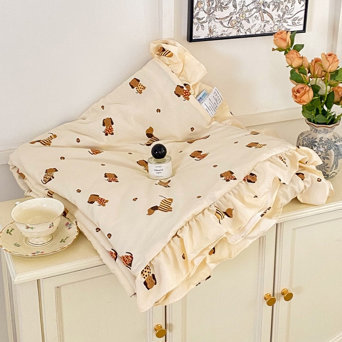 91家纺网 家纺一手货源 找家纺 尊妙被业 2025新款针织棉花边夏被春秋被 安好