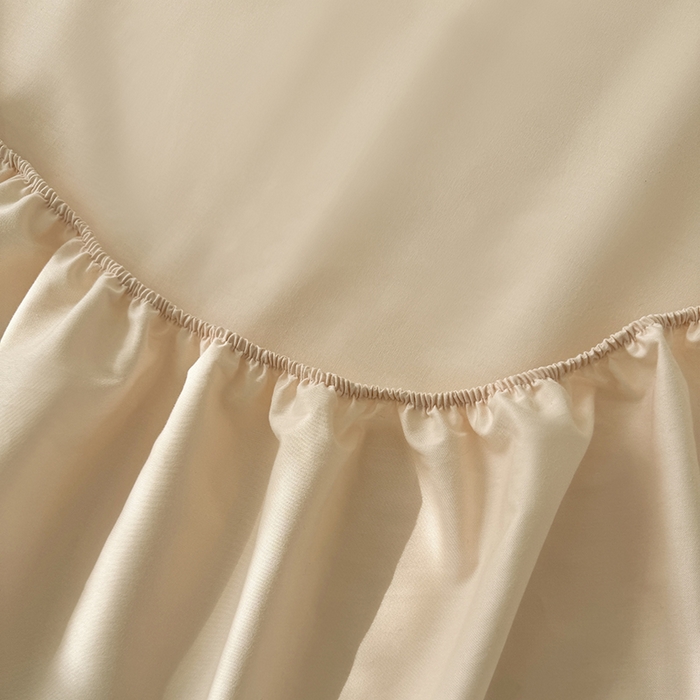 91家纺网 家纺一手货源 找家纺 佰亿莱 2025新款简约舒适全棉单品系列单床笠 卡其色