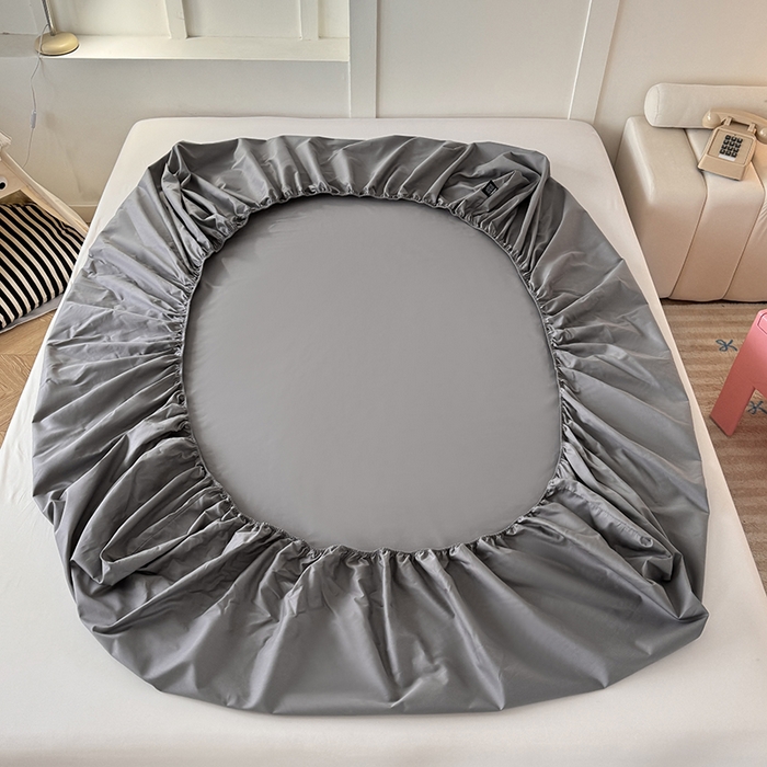 91家纺网 家纺一手货源 找家纺 佰亿莱 2025新款简约舒适全棉单品系列单床笠 高级灰