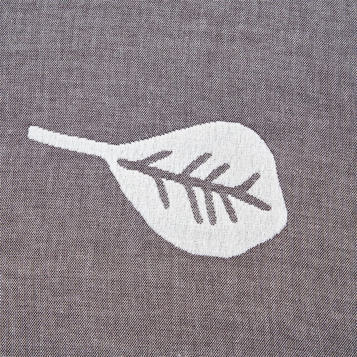 91家纺网 家纺一手货源 找家纺 朴尔家纺-毛巾被 2025新款全棉六层纱布双人枕巾 凉爽树叶灰-双人枕巾