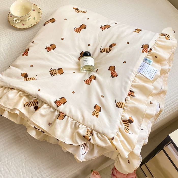 91家纺网 家纺一手货源 找家纺 尊妙被业 2025新款针织棉花边夏被春秋被 安好