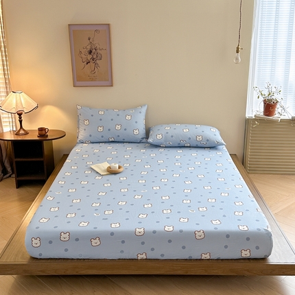 91家纺网 家纺一手货源 找家纺 寻米 2025新款A类全棉双层纱印花单床笠 小狗波比