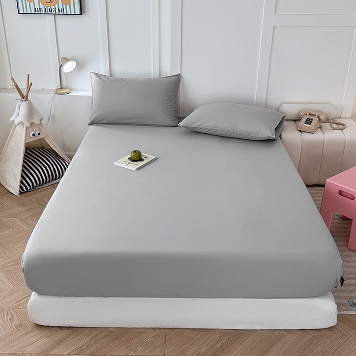 91家纺网 家纺一手货源 找家纺 佰亿莱 2025新款简约舒适全棉单品系列单床笠 浅灰色