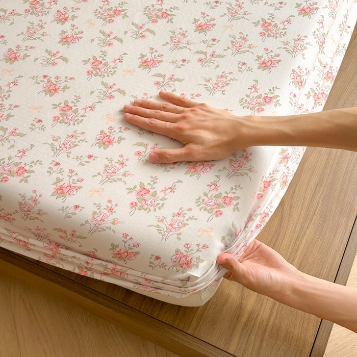 91家纺网 家纺一手货源 找家纺 寻米 2025新款A类全棉双层纱印花单床笠 甜茶