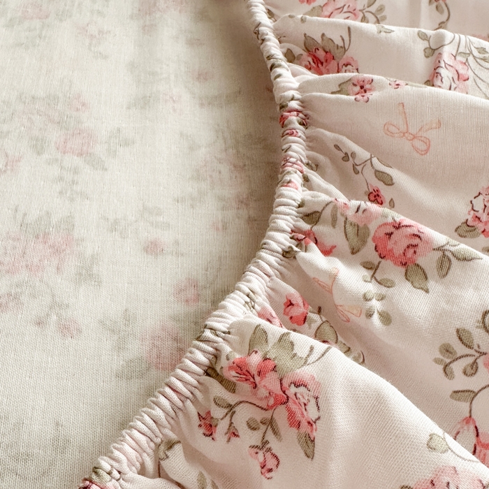 91家纺网 家纺一手货源 找家纺 寻米 2025新款A类全棉双层纱印花单床笠 甜茶