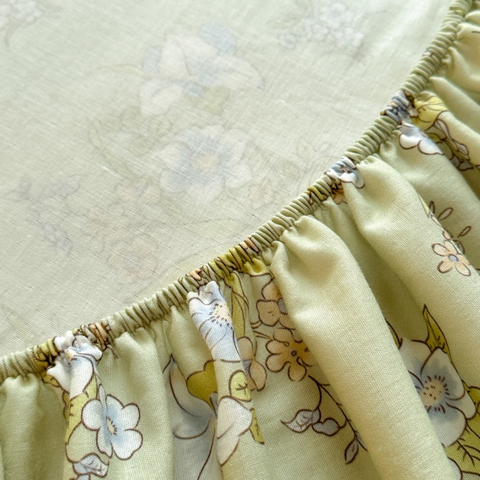 91家纺网 家纺一手货源 找家纺 寻米 2025新款A类全棉双层纱印花单床笠 乐枝