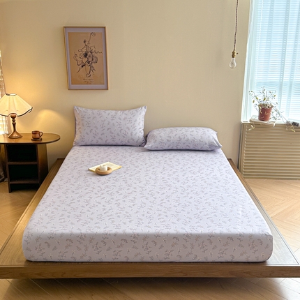 寻米 2025新款A类全棉双层纱印花单床笠 安娜