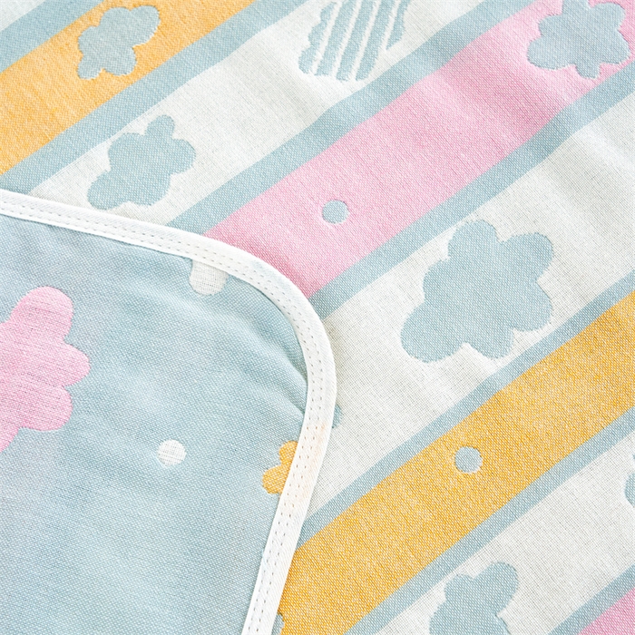 91家纺网 家纺一手货源 找家纺 朴尔家纺-毛巾被 2025新款全棉六层纱布双人枕巾 彩云蓝-双人枕巾