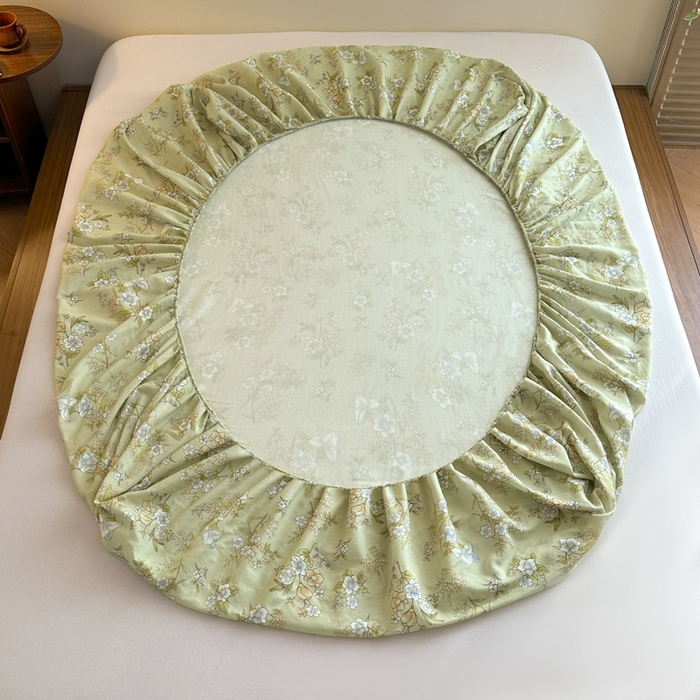 91家纺网 家纺一手货源 找家纺 寻米 2025新款A类全棉双层纱印花单床笠 乐枝