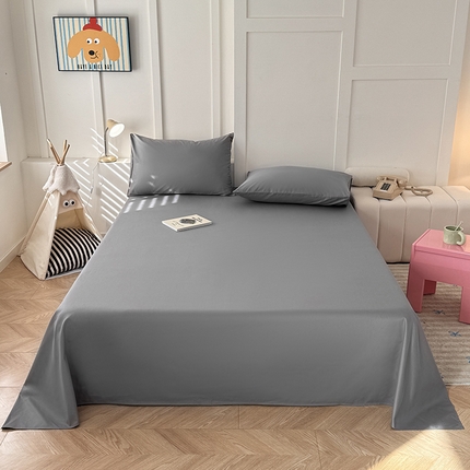 91家纺网 家纺一手货源 找家纺 佰亿莱 2025新款简约舒适全棉单品系列单床单 高级灰