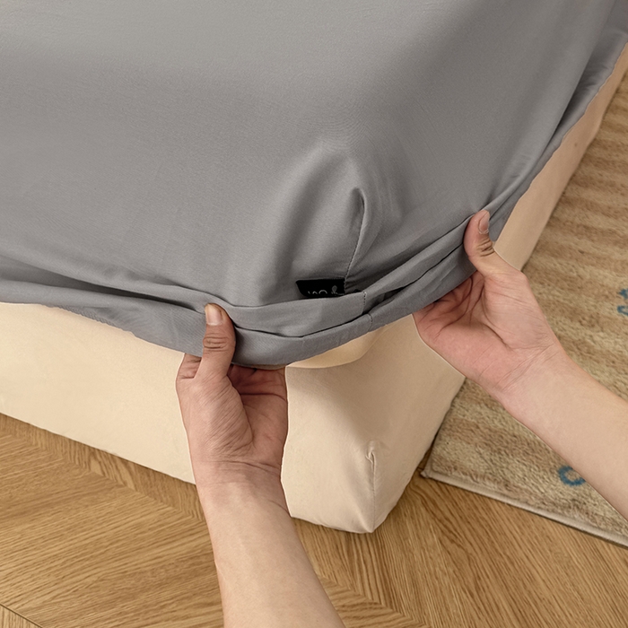 91家纺网 家纺一手货源 找家纺 佰亿莱 2025新款简约舒适全棉单品系列单床笠 高级灰