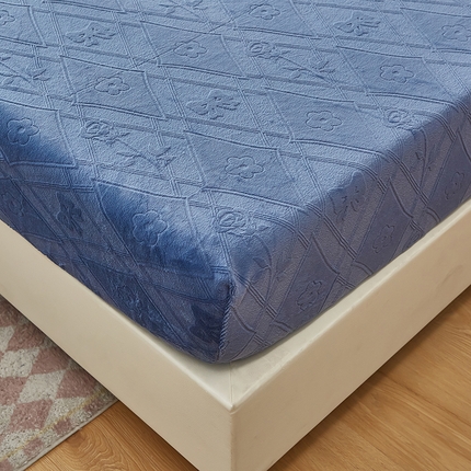 91家纺网 家纺一手货源 找家纺 买家秀 爆款不断货A类母婴级纯色雕花绒床笠牛奶绒床笠珊瑚绒床笠雪花绒床笠牛奶绒床罩珊瑚绒床罩床垫套 雕花庄园玫瑰 深蓝