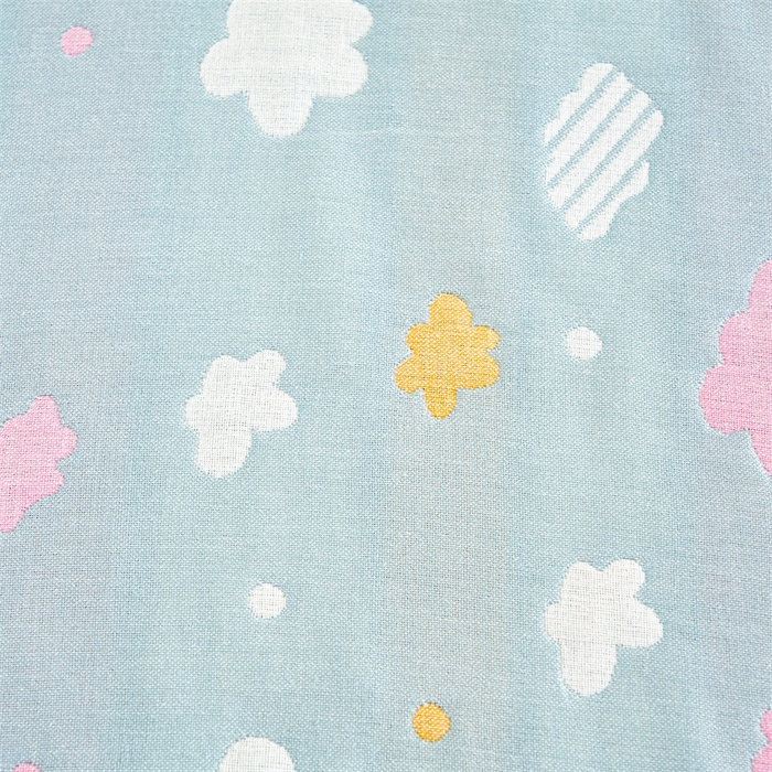 91家纺网 家纺一手货源 找家纺 朴尔家纺-毛巾被 2025新款全棉六层纱布双人枕巾 彩云蓝-双人枕巾