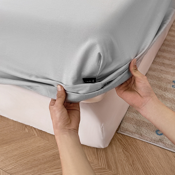 91家纺网 家纺一手货源 找家纺 佰亿莱 2025新款简约舒适全棉单品系列单床笠 浅灰色