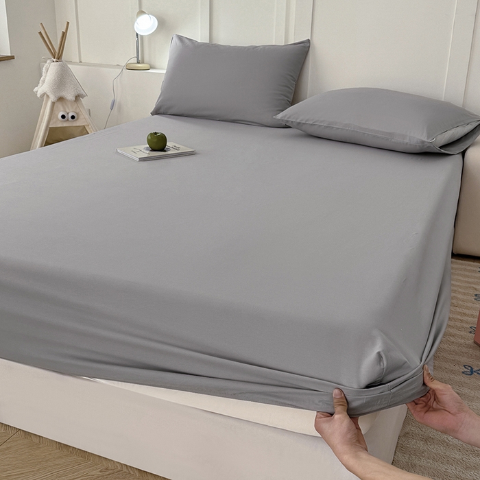 91家纺网 家纺一手货源 找家纺 佰亿莱 2025新款简约舒适全棉单品系列单床笠 高级灰