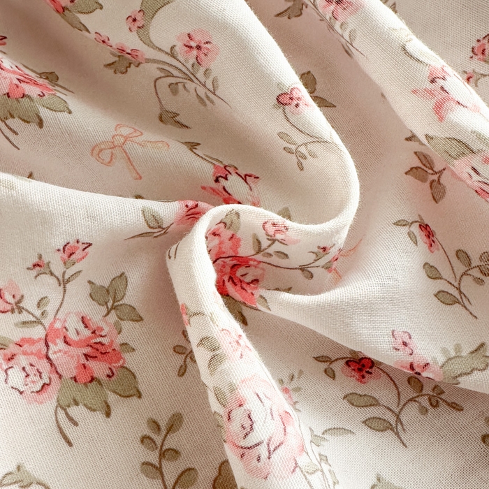 91家纺网 家纺一手货源 找家纺 寻米 2025新款A类全棉双层纱印花单床笠 甜茶