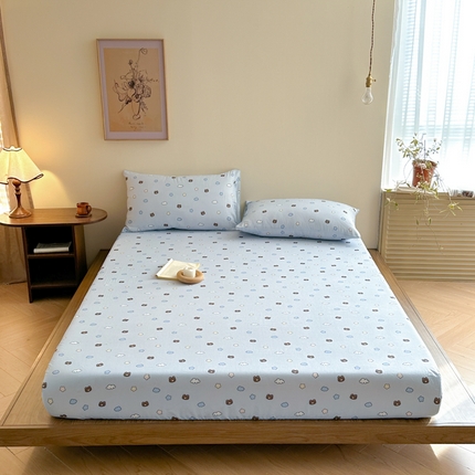 91家纺网 家纺一手货源 找家纺 寻米 2025新款A类全棉双层纱印花单床笠 云熊星梦