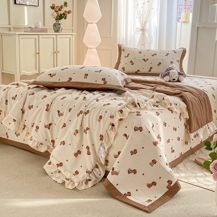 91家纺网 家纺一手货源 找家纺 尊妙被业 2025新款针织棉花边夏被春秋被 安好