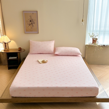 寻米 2025新款A类全棉双层纱印花单床笠 甜梦