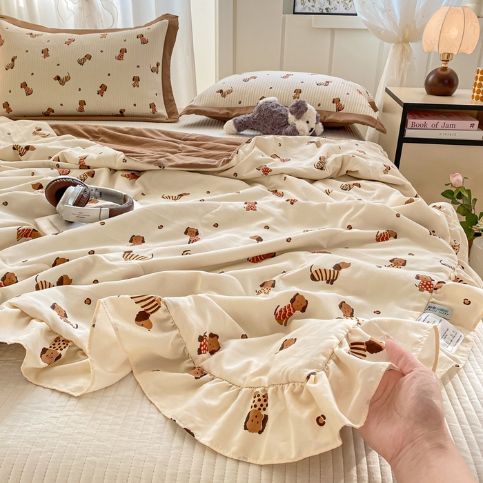 91家纺网 家纺一手货源 找家纺 尊妙被业 2025新款针织棉花边夏被春秋被 安好